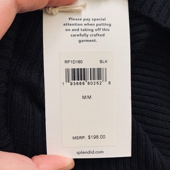 SPLENDID Black Cowl Neck Sweater Dress - Size M - Picture 3 of 11